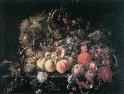HEEM, Cornelis de Still-Life with Flowers and Fruit sg USA oil painting artist
